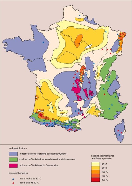 Ressources gothermiques de la France 